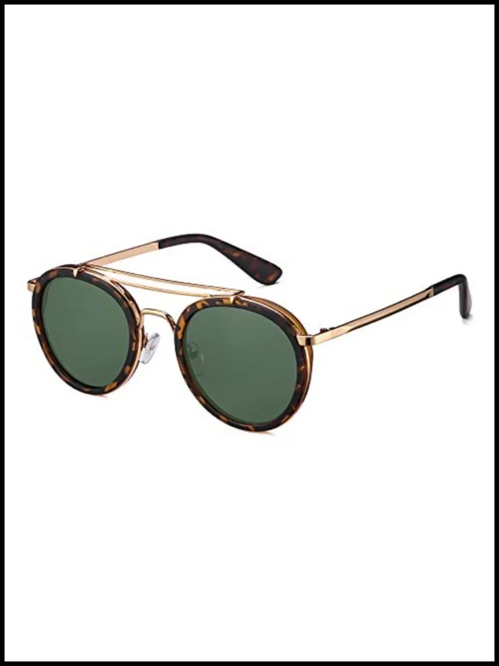Steampunk Double Bridge Round Polarized Sunglasses Metal Frame